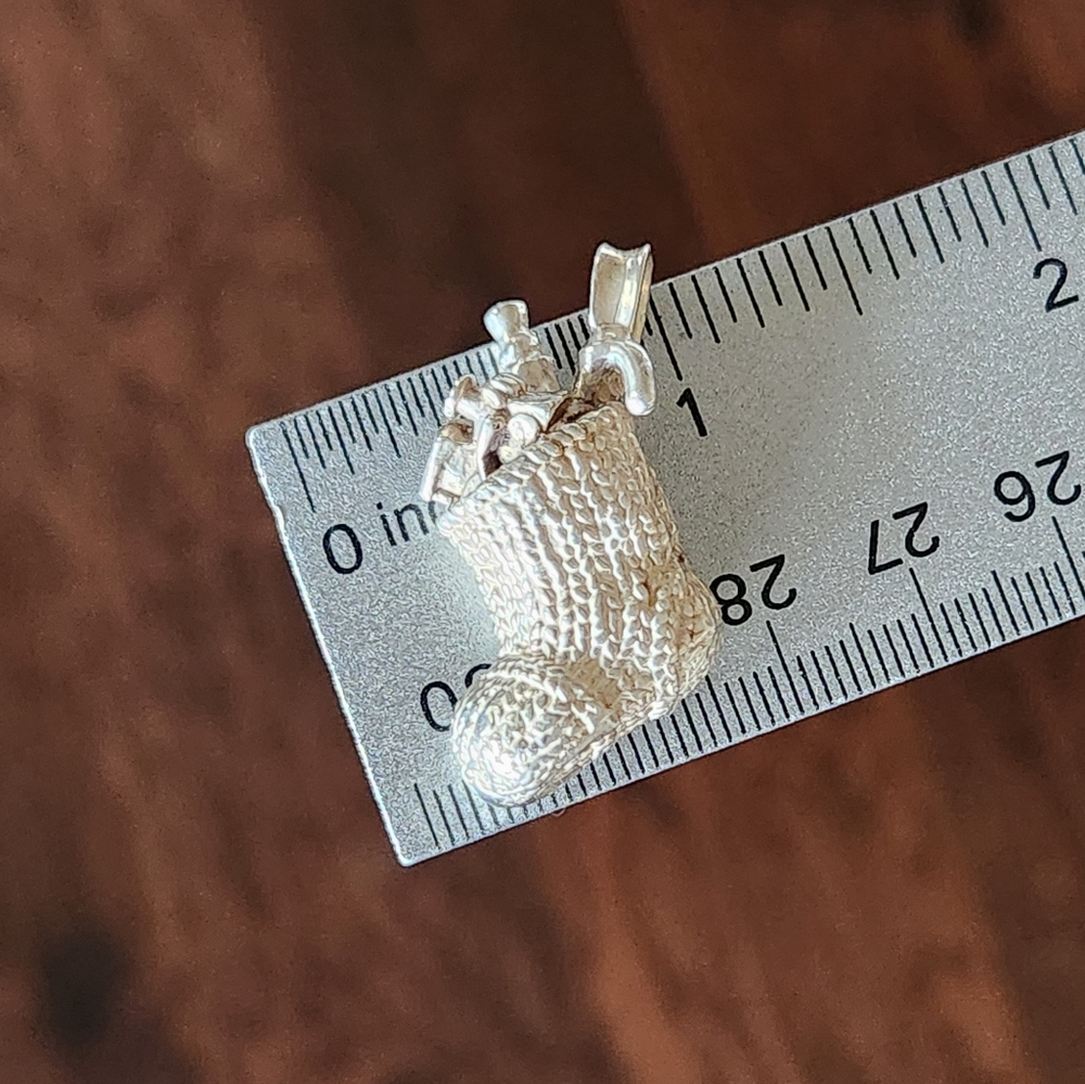 Christmas Stocking Solid 925 Sterling Silver Heav… - image 5